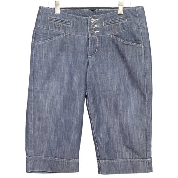 Riders by Lee Denim - Riders by Lee Capri Jeans Long Denim Shorts Jr Sz 5/6 Lightweight Dark Blue